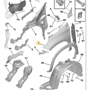Para-lama Dianteiro Esquerdo - Peugeot 2008 de 2015 a 2019 - 9678733480 - Imagem 5