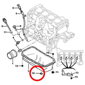 Anel Junta do Bujão do Cárter 1.8 2.0 - Peugeot 306 / 307 / 308 / 405 / 407 / 408 / 605 / 806 / 807 / Partner / Citroën Berlingo / C4 / C4 Lounge / C4 Pallas / C4 Picasso / C5 / C8 / Evasion / Xantia / XM / Xsara / Xsara Picasso / ZX - 031327 - Imagem 3