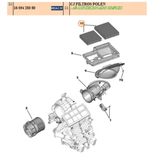 Filtro do Ar-condicionado Cabine - Peugeot 2008 / 208 / Citroën Aircross / C3 / C4 Cactus / DS3 - 1609428080 - Imagem 5