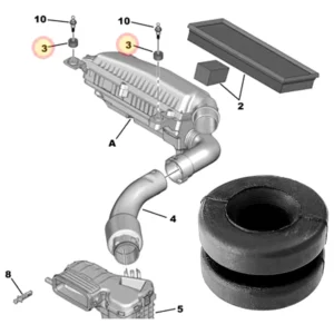 Pino Borracha Coxim da Caixa do Filtro de Ar Peugeot Expert / Citroën Jumpy - 1623159380 - Imagem 4