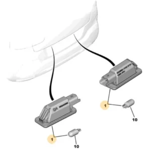 Lanterna da Placa Peugeot 208 / 2008 / 308 / 3008 / 5008 / Citroën C4 Cactus / Picasso / C5 / DS4 - 6340G3 - Imagem 3