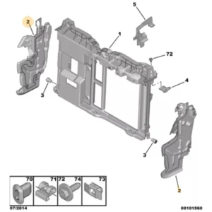 Defletor do Radiador Lateral Direito Peugeot 2008 de 2015 a 2023 - 9801635580 - Imagem 6