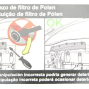 Etiqueta Filtro do Ar-condicionado Peugeot 408 / Citroën C4 - 9807643980 - Imagem 2