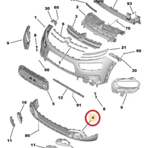 Moldura Inferior do Parachoque Dianteiro Citroën C4 Cactus - 98214400xt - Imagem 6