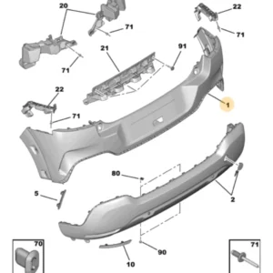 Parachoque Traseiro Superior Citroën C4 Cactus 2019 a 2024 - 9822186680 - Imagem 5