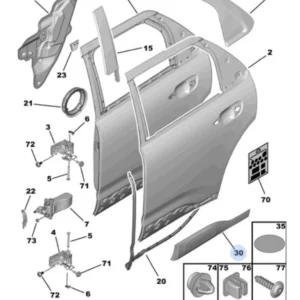 Moldura da Porta Traseira Esquerda Citroën C4 Cactus - 98243372XT - Imagem 5
