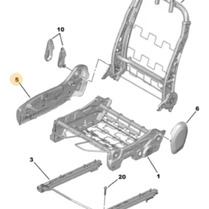 Moldura Lateral do Banco Dianteiro Direito para Peugeot 2008 / 208 / Citroën Aircross / C3 / C4 Cactus - 9825937980 - Imagem 5