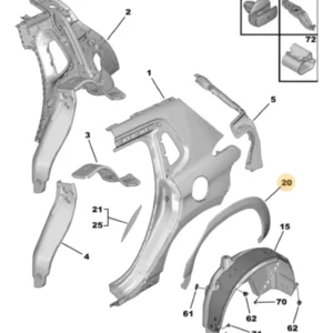 Moldura do Paralama Traseiro Direito - Peugeot 2008 - 98299993XT - Imagem 6