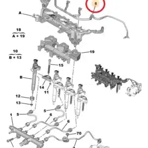 Tubo de Retorno do Bico Injetor do Motor 2.0 16v Diesel - Peugeot Boxer / Citroën Jumper / Fiat Ducato - 9844585580 - Imagem 5