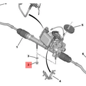 Porca Sistema Direção M12x1,5 mm - Citroën C2 / C3 / C4 Cactus / DS3 / Peugeot 2008 / 208 - 4010H7 - Imagem 2