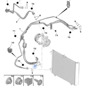 Anel de Vedação do Tubo do Ar-Condicionado 16,5 Mm - Peugeot 207 / 3008 / 308 / 407 / 5008 / 508 / Expert / Hoggar / RCZ / Citroën Aircross / C3 / C3 Picasso / C4 Lounge / C4 Picasso / C5 / DS3 / DS4 / DS5 / Jumpy / Xsara Picasso - 6460TP - Imagem 3