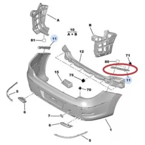 Suporte Guia do Parachoque Traseiro Direito - Peugeot 408 - 7416Z3 - Imagem 3