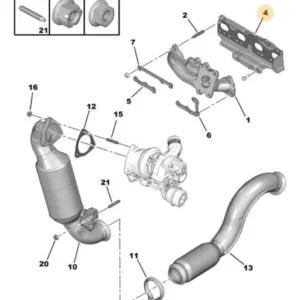 Junta Do Coletor Escape Thp - Citroën C4 Cactus / C4 Lounge / C4 Picasso / DS3 / DS4 / DS5 / Peugeot 2008 / 208 / 3008 / 308 / 308 CC / 408 Sedan / 5008 / 508 / RCZ - V761689580 - Imagem 2