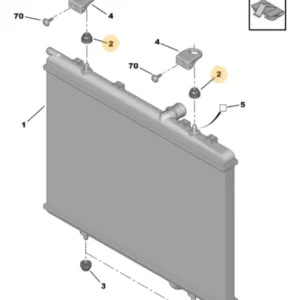 Borracha Coxim Suporte Radiador - Citroën Berlingo / C3 / C4 / C4 Cactus / C4 Lounge / C4 Pallas / C4 Picasso / DS4 / DS5 / Xsara / Peugeot 3008 / 307 / 308 / 408 / Partner / RCZ - 131322 - Imagem 2