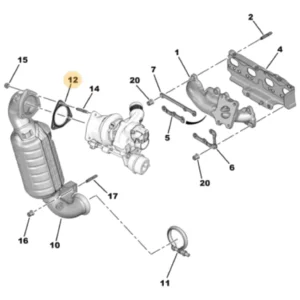 Junta Escapamento Turbina Motor THP - Citroën C4 Cactus/C4 Lounge/C4 Picasso/DS3/DS4/DS5/Peugeot 2008/208/3008/308/408/5008/508/RCZ - 170945 - Imagem 2