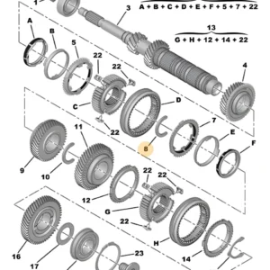 Semi Arruela Trava Eixo Secundário Câmbio - Citroën C4 Lounge/Jumper/Jumpy/ Peugeot Boxer/Expert - 231452 - Imagem 2