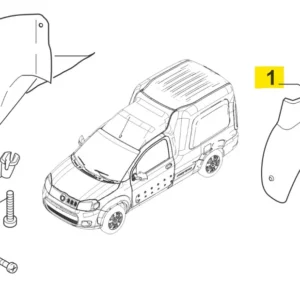 Para-barro Dianteiro Esquerdo - Peugeot Partner/Fiat Uno/Fiorino - 51938941 - Imagem 2