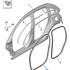 Borracha Guarnição Portas Dianteira - Citroën C3 - 9676428980 - Imagem 3