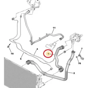Mangueira Superior do Radiador - Peugeot Expert/Citroën Jumpy - 9804058880  - Imagem 2