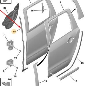 Junta Lateral da Porta Traseira Direita -  Citroën Aircross / C3 Picasso - 9806622380 - Imagem 4