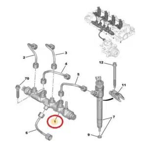 Flauta do Bico Injetor - Peugeot Expert / Citroën Jumpy / Fiat Scudo ( Motor 1.5 Turbo Diesel Blue Hdi ) - 9821399680 - Imagem 3