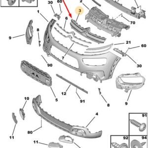 Grade Superior do Parachoque Dianteiro - Citroën C4 Cactus - 9824396980 - Imagem 5
