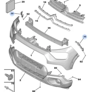 Suporte Guia do Parachoque Dianteiro Esquerdo - Novo Citroën C3 - 9837532880 - Imagem 7