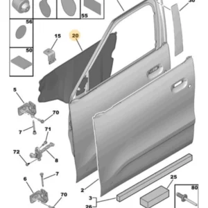 Forro Guarda Pó de Vedação Interna da Porta Dianteira Esquerda - Citroën Novo C3 - 9851800280 - Imagem 6