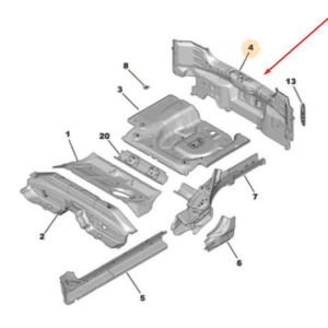 Painel Interno Tras. - Citroën C3 2023 a 2025 - 9837396080 - Imagem 3