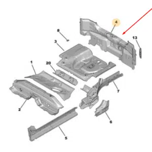 Painel Interno Tras. - Citroën C3 2023 a 2025 - 9837396080 - Imagem 3