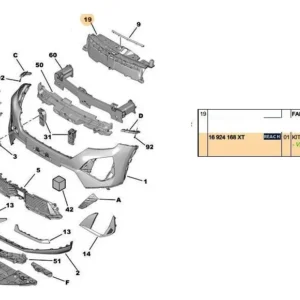 Guia Superior Para-choque Dianteiro - Peugeot 2008 - 16924168XT - Imagem 2