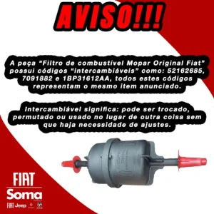 Filtro de Combustível Mopar - Fiat / Jeep / Peugeot - 52162685 - Imagem 5