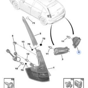 Lanterna De Re Direita - Peugeot 206 / 207 / Citroën Xsara Picasso - 6351V1 - Imagem 2