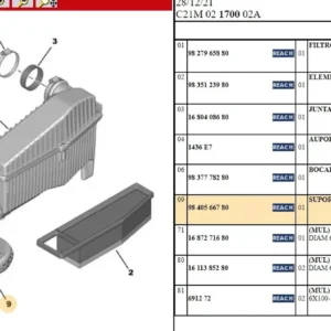 Duto do Filtro de Ar - Citroën C3 - 9840566780 - Imagem 2